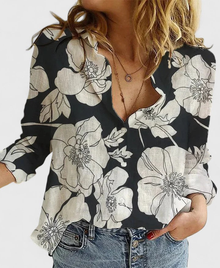 Elegante entspannte Knopfblouse für Frauen in verschiedenen Farben. 2