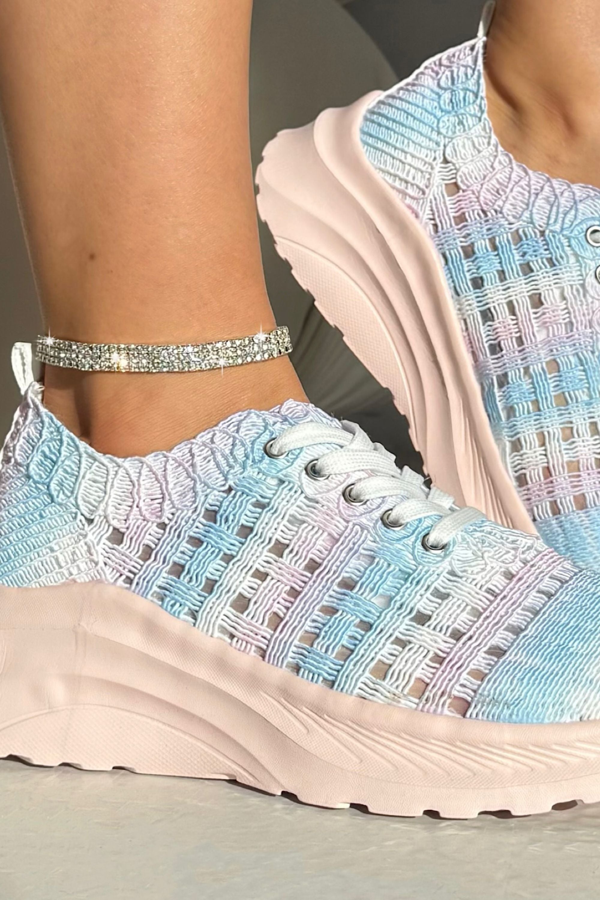 Sneaker Pink Atmungsaktiv Strick-Mesh 2