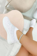 Damen Sneaker Weiß mit Glitzerdesign