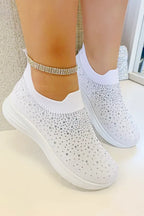 Damen Sneaker Weiß mit Glitzerdesign 2