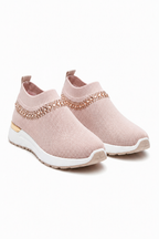 Slip-On Sneaker in Pink mit Kristallverzierung 2