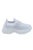 Socken-Sneaker Weiß mit Strass für Damen 7