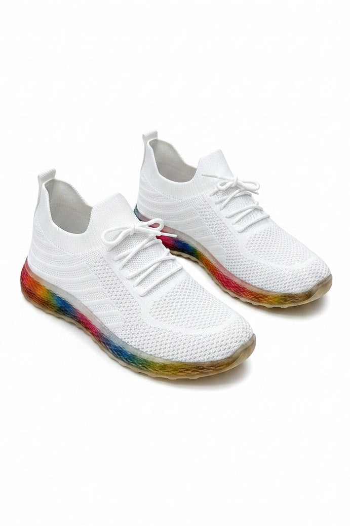 Sneaker mit Neon-Akzenten in Weiß 3