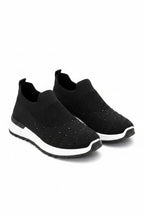 Stretch-Socken Sneaker Schwarz mit Glitzerakzenten 3