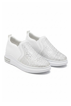 Damen Sneaker Weiß mit Kristallverzierung 3