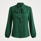 Elegante Krawattenbluse mit Satin-Finish für Frauen 2