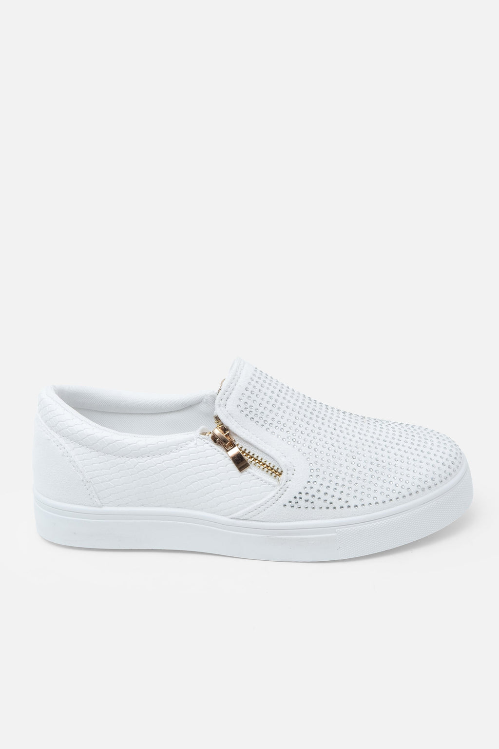 Elegante Kristall-Slipper in Weiß 5