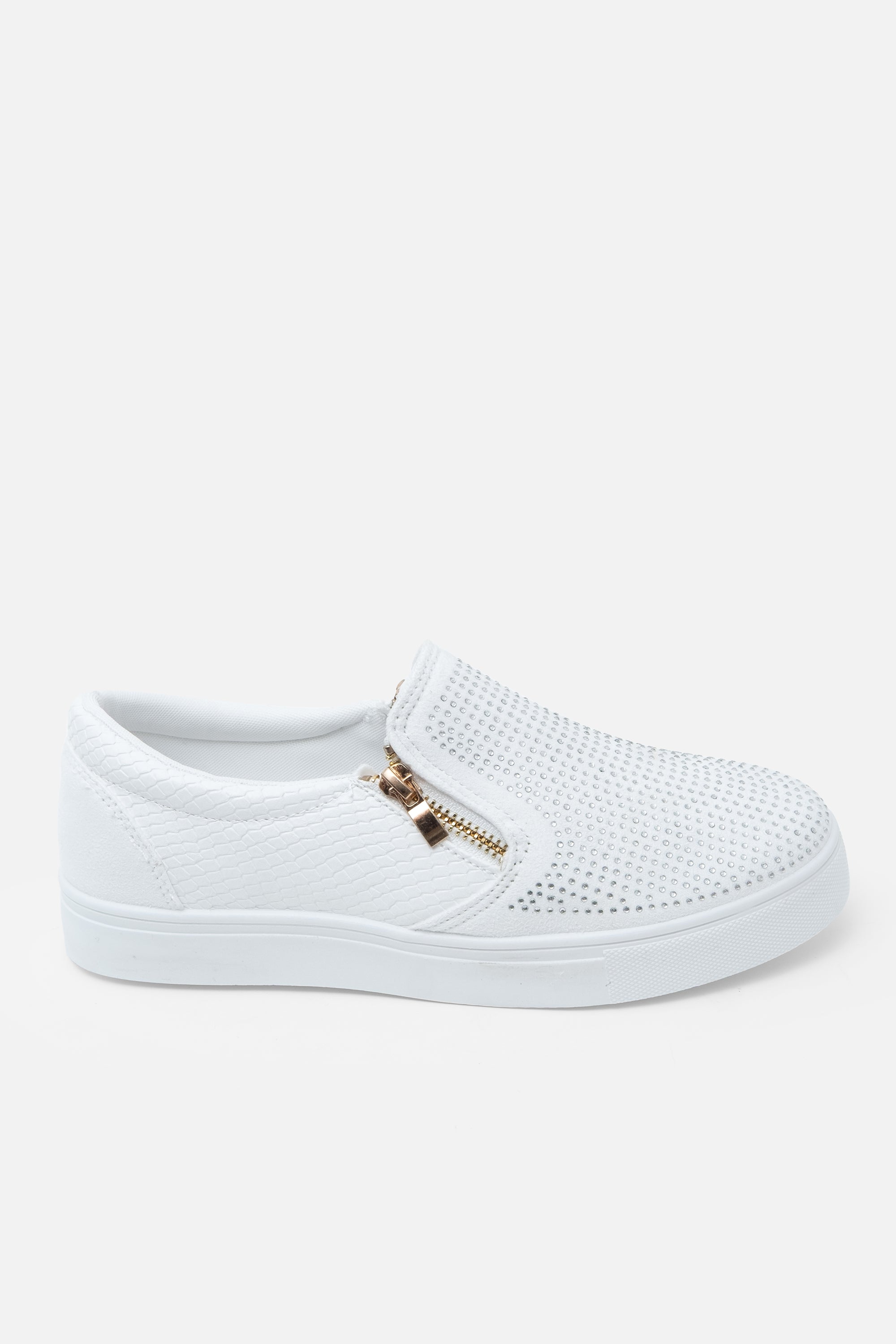 Elegante Kristall-Slipper in Weiß 5