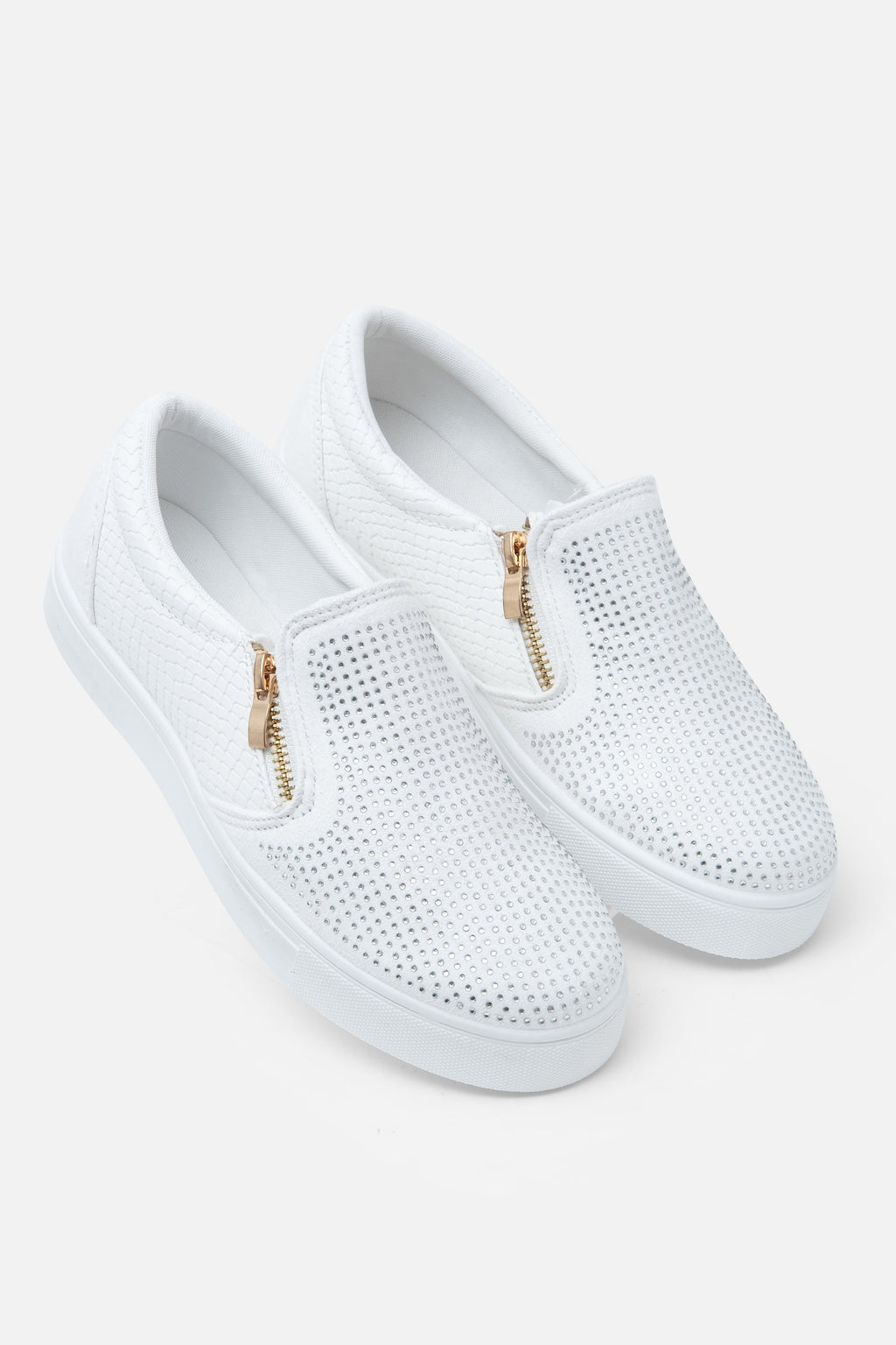 Elegante Kristall-Slipper in Weiß 6
