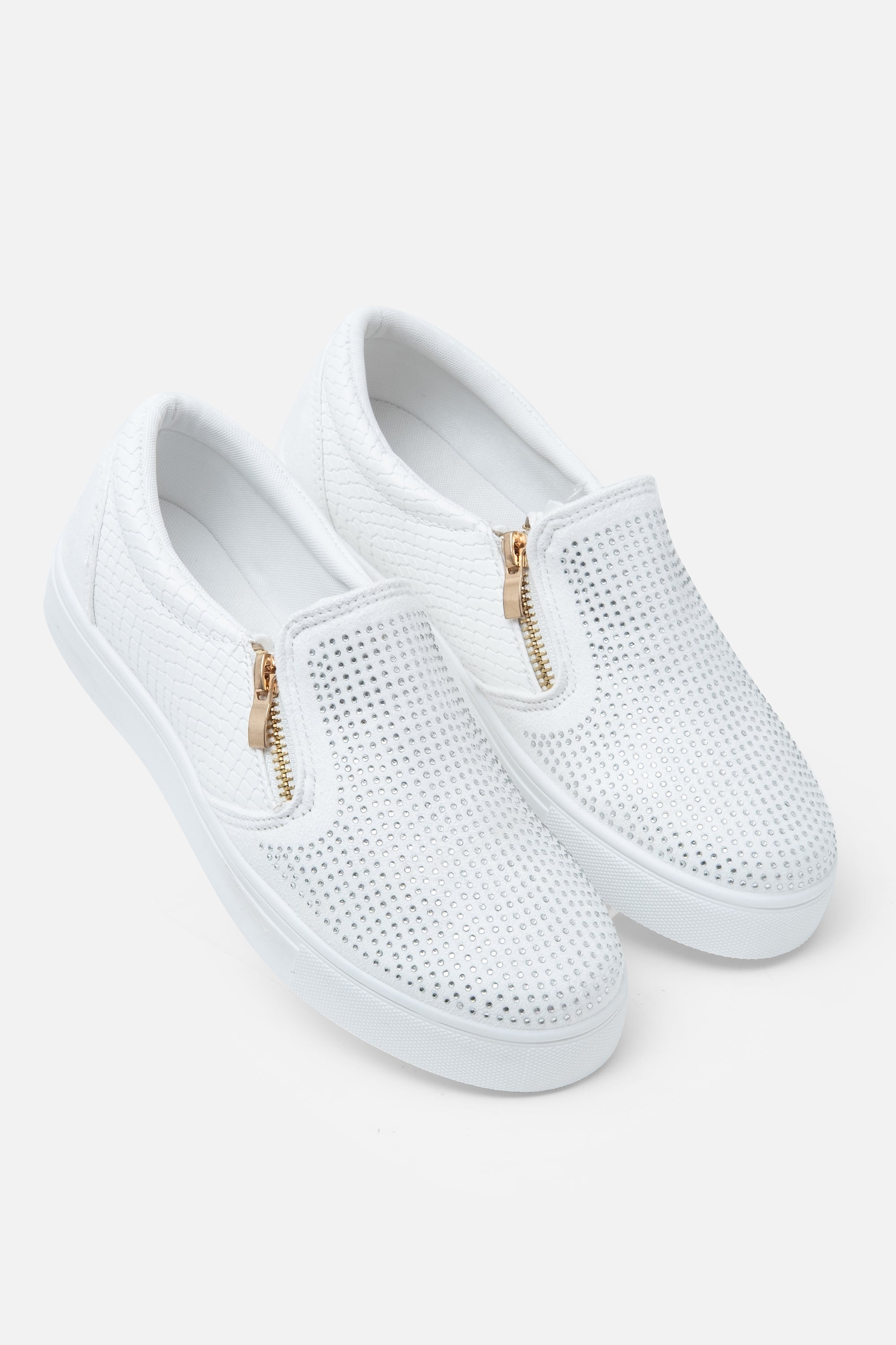 Elegante Kristall-Slipper in Weiß 6