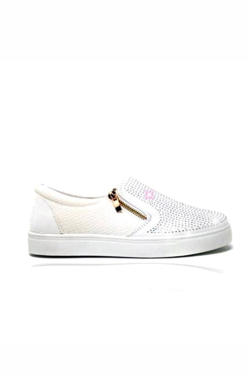 Elegante Kristall-Slipper in Weiß 8