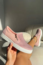 Elegante Sneaker mit Kristallverzierung in Pink