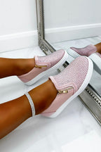 Elegante Sneaker mit Kristallverzierung in Pink 3