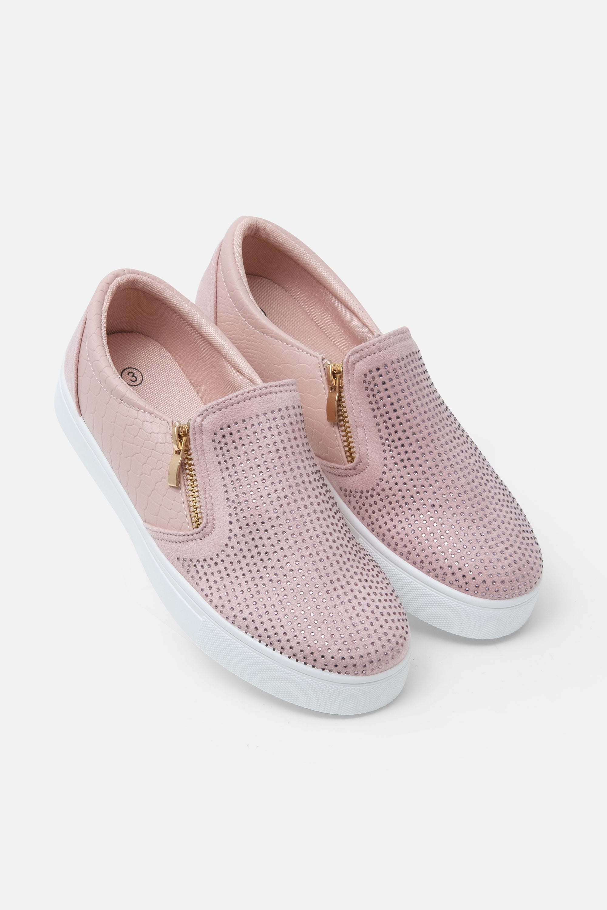 Elegante Sneaker mit Kristallverzierung in Pink 6