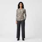 Florale leichte Bluse für Frauen in Khaki