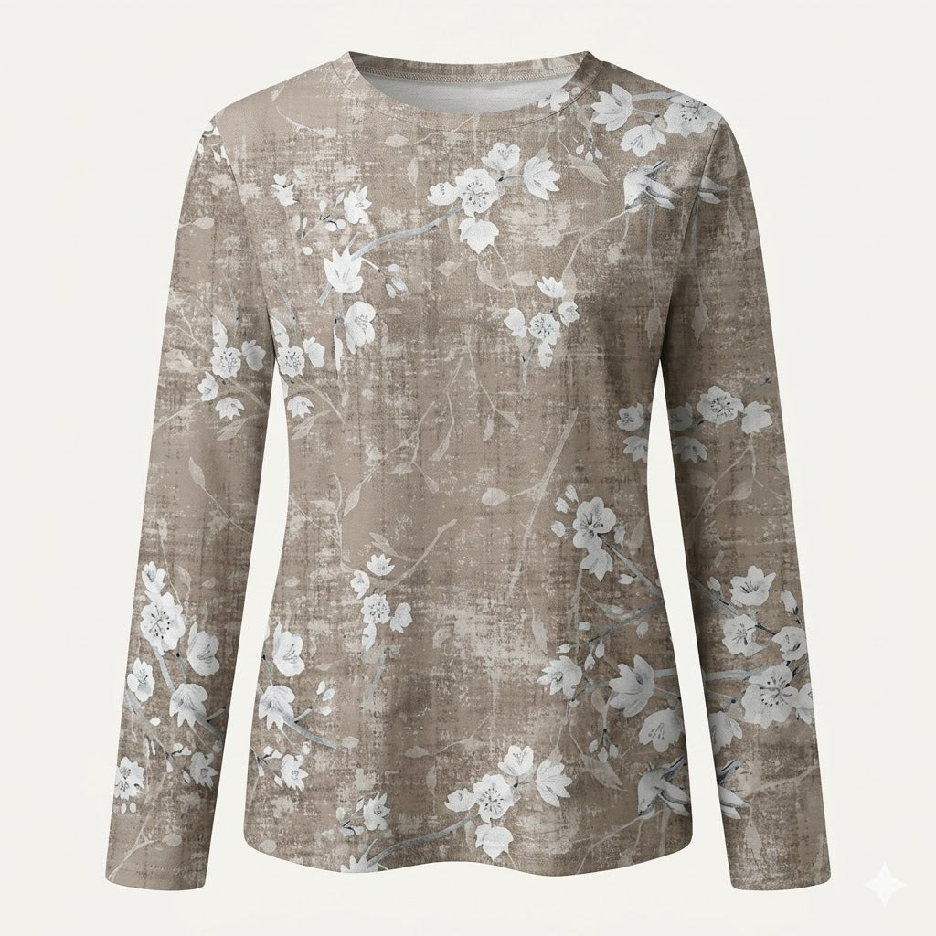 Florale leichte Bluse für Frauen in Khaki 2