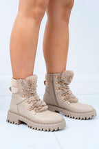 Faux-Fell Ankle Boots in Mocha für Damen 3