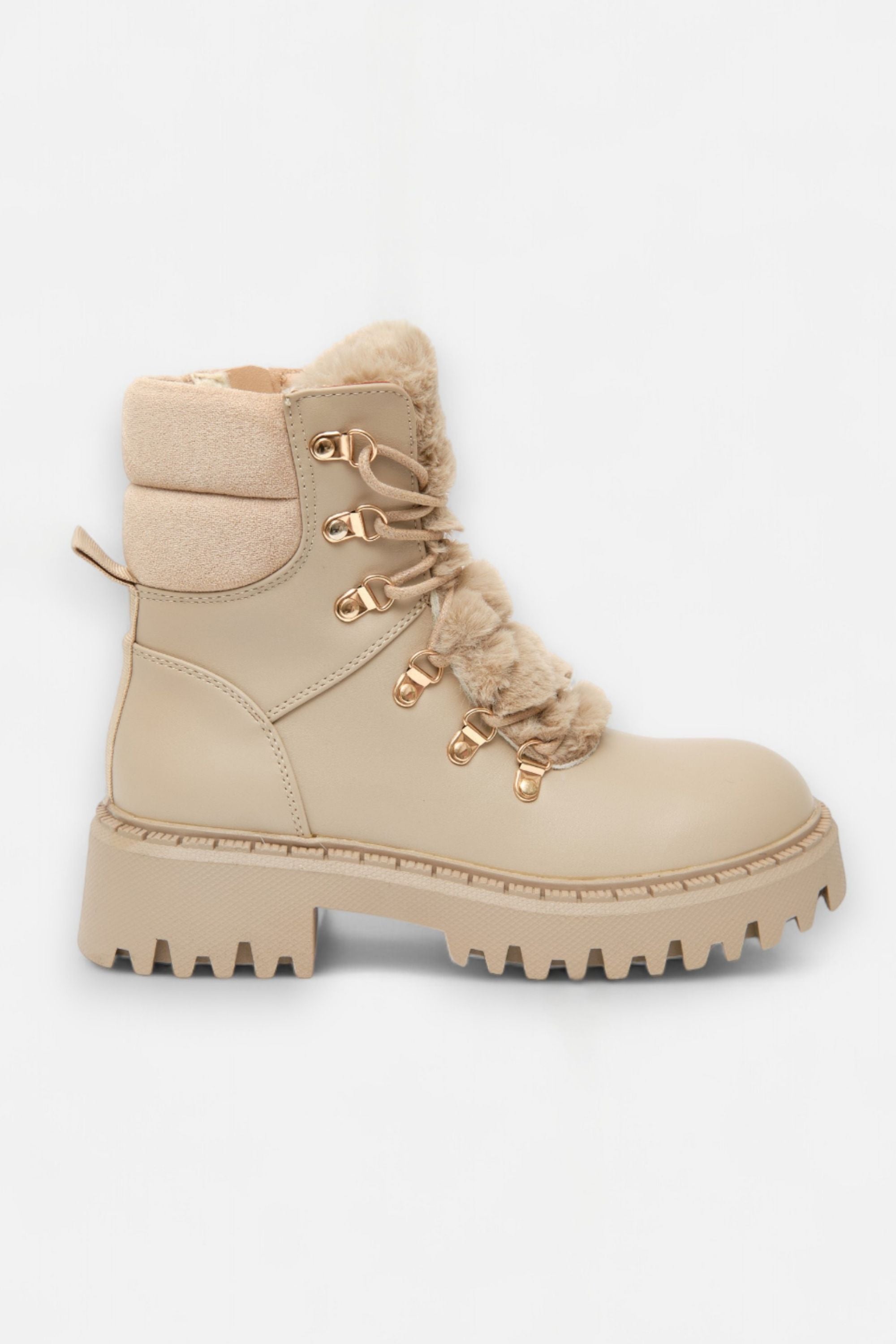 Faux-Fell Ankle Boots in Mocha für Damen 6