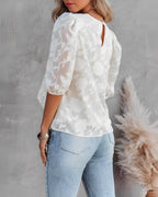 Elegante floral Puffärmel Bluse für Frauen 6
