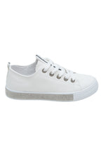 Damen Sneaker Weiß mit Kristallverzierung 3
