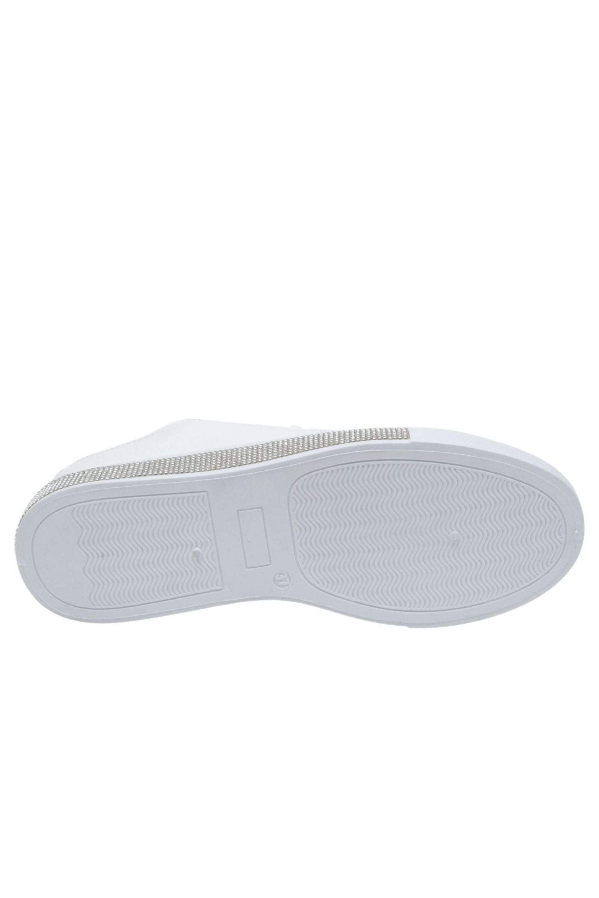Damen Sneaker Weiß mit Kristallverzierung 5
