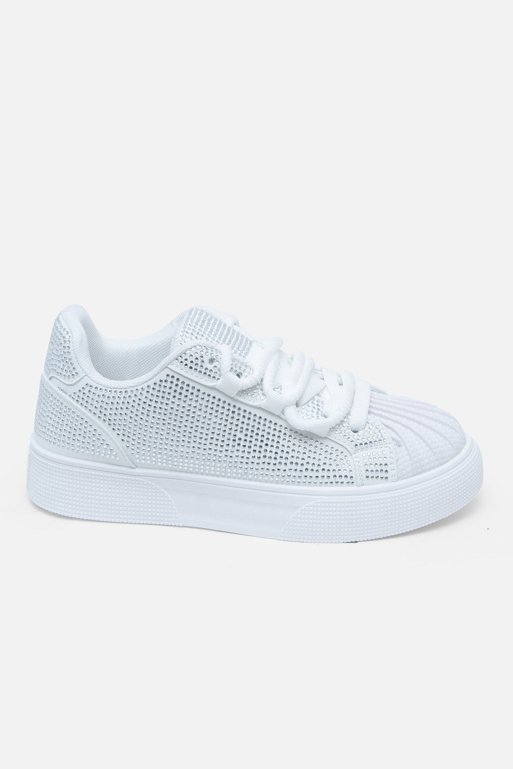 Funkelnde Kristall-Sneaker in Weiß 4