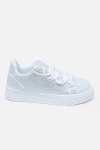 Funkelnde Kristall-Sneaker in Weiß 4