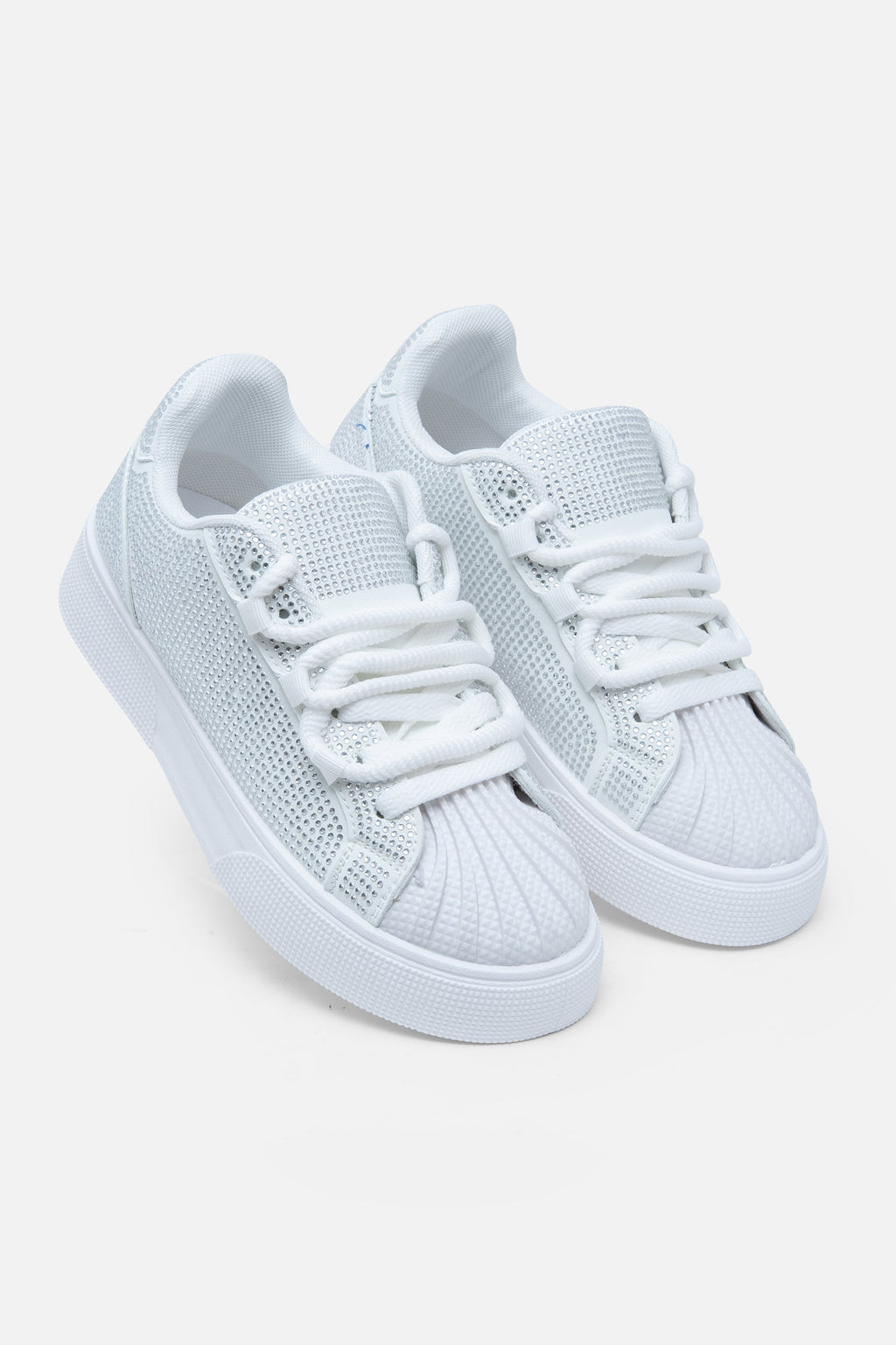 Funkelnde Kristall-Sneaker in Weiß 5