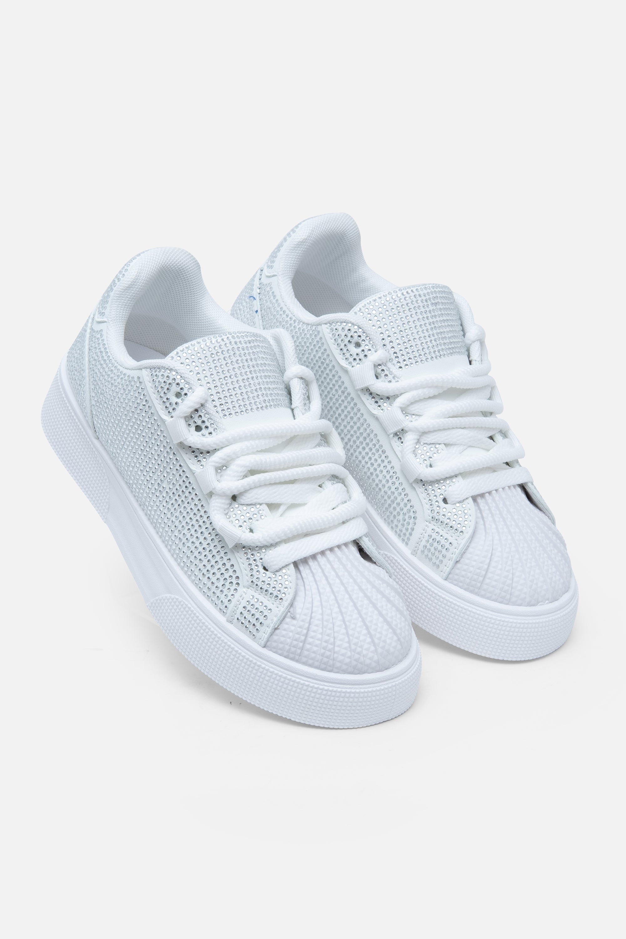 Funkelnde Kristall-Sneaker in Weiß 5