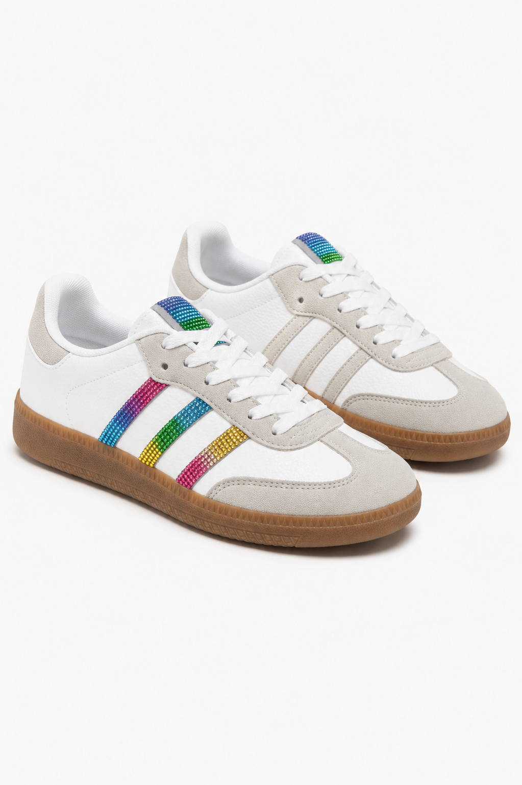 Turnschuhe Weiß mit Kristalldetails 3