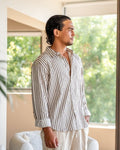 Gestreiftes Herrenhemd Beige