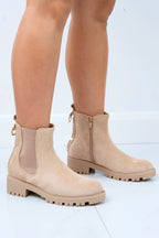 Glitzernde Chainstorm Stiefel in Nude für Damen 7