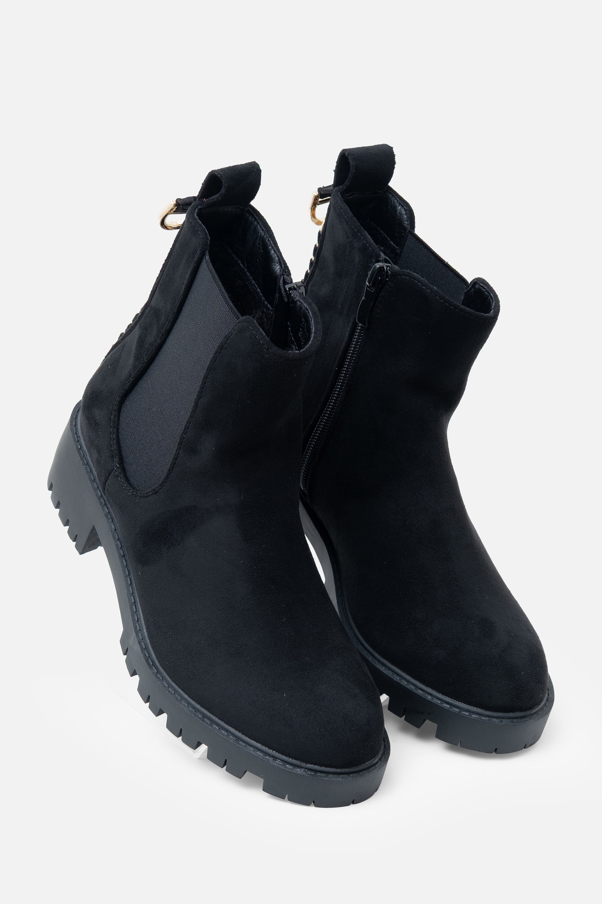 Glitzernde Chainstorm Stiefel in Schwarz mit Ketten-Schnürung 6