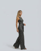 Glamouröser goldener Pailletten-Jumpsuit für Frauen 12