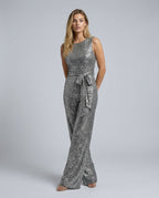 Glamouröser goldener Pailletten-Jumpsuit für Frauen 17