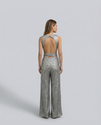 Glamouröser goldener Pailletten-Jumpsuit für Frauen 19