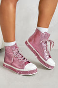 Glitzernde High-Top-Sneaker Pink