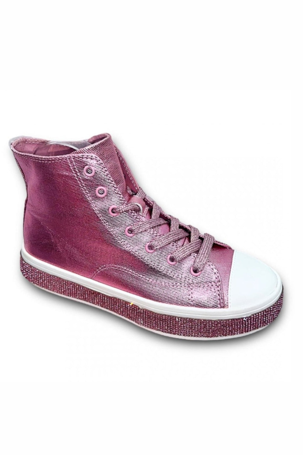 Glitzernde High-Top-Sneaker Pink 5