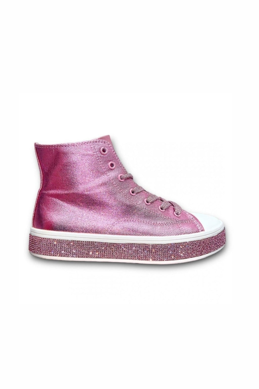 Glitzernde High-Top-Sneaker Pink 6