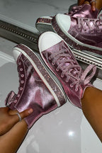 Glitzernde High-Top-Sneaker Pink 7