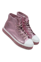 Glitzernde High-Top-Sneaker Pink 9