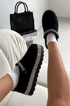 Glitzernde Kristall Diamantkante Plattform Clogs in Schwarz für Damen. 2