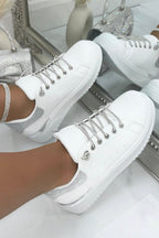 Glitzernde Sneaker in Weiß für Damen 2
