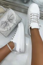 Glitzernde Sneaker in Weiß für Damen 4
