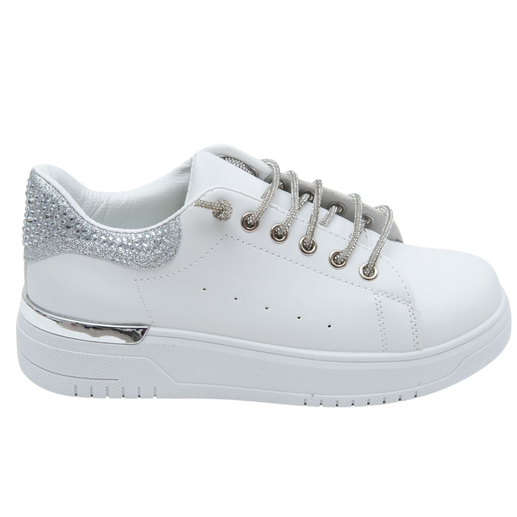 Glitzernde Sneaker in Weiß für Damen 6