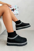 Glitzernde Stretch Sock Warmer Mini Snugg Boots in Schwarz