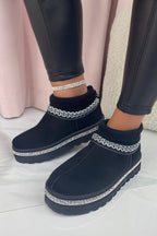 Glitzernde Stretch Sock Warmer Mini Snugg Boots in Schwarz 4