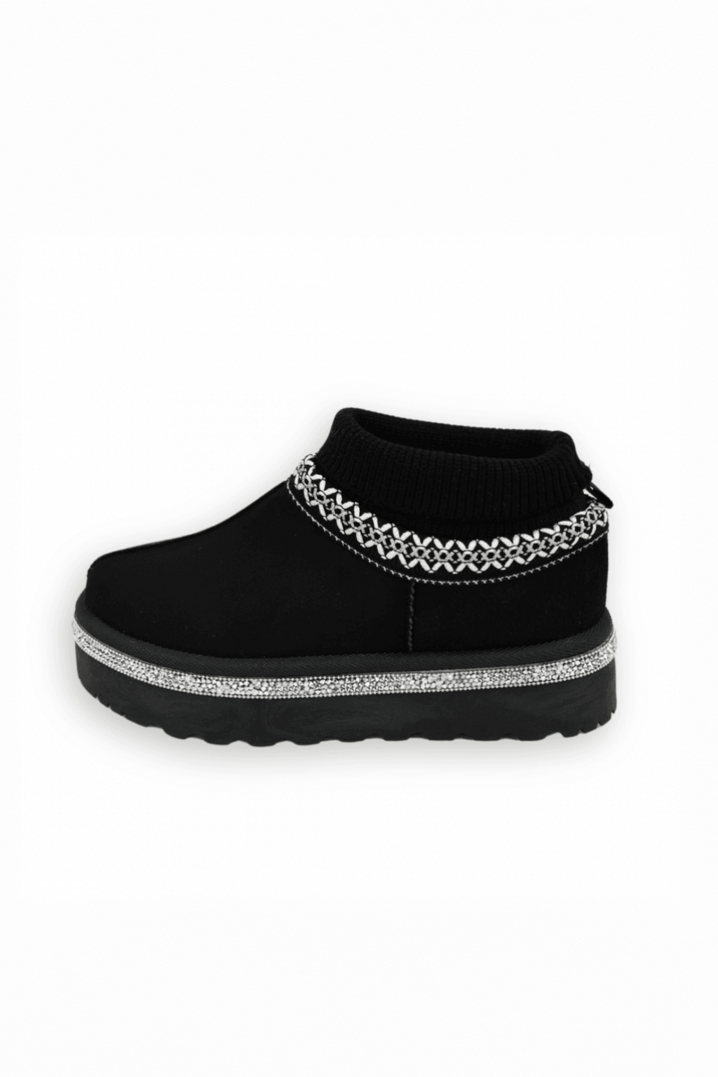 Glitzernde Stretch Sock Warmer Mini Snugg Boots in Schwarz 7