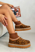Glitzernde Stretch Sock Warmer Mini Snugg Slipper Boots in Leopardenmuster