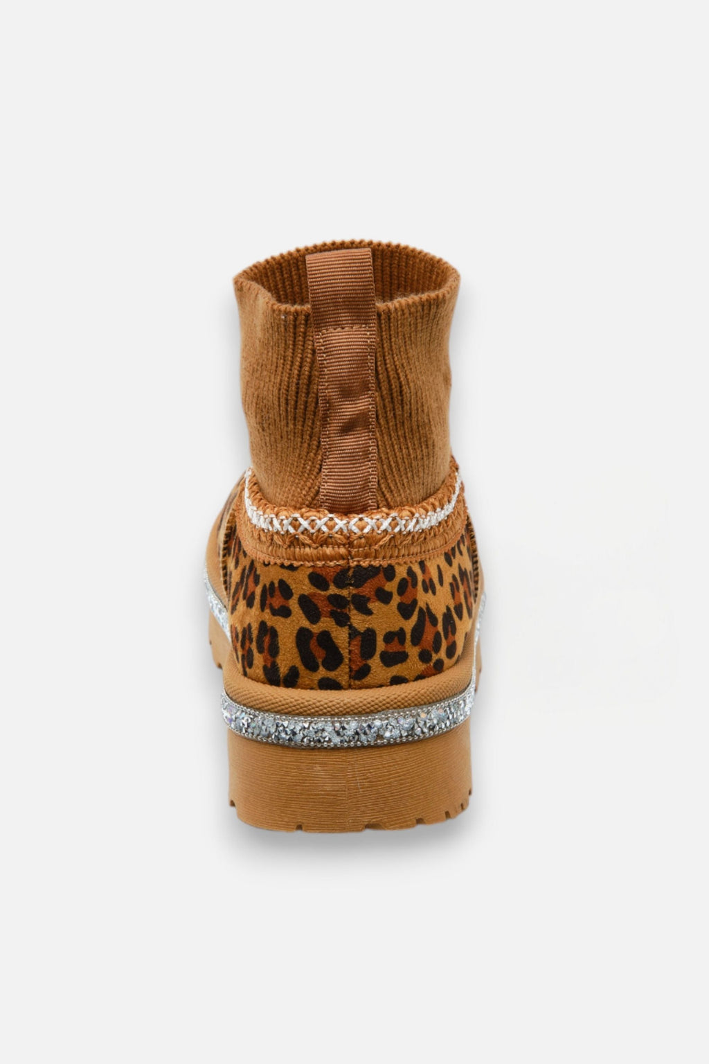 Glitzernde Stretch Sock Warmer Mini Snugg Slipper Boots in Leopardenmuster 8